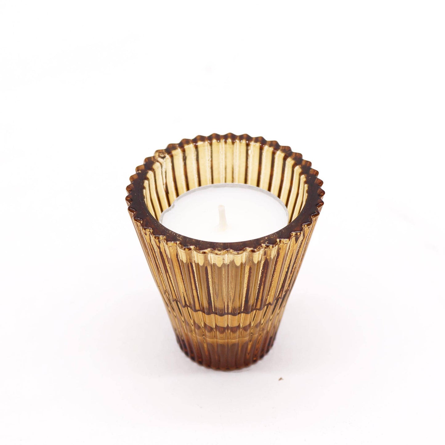 Flip Candle / Tealight Holder - Antique Amber