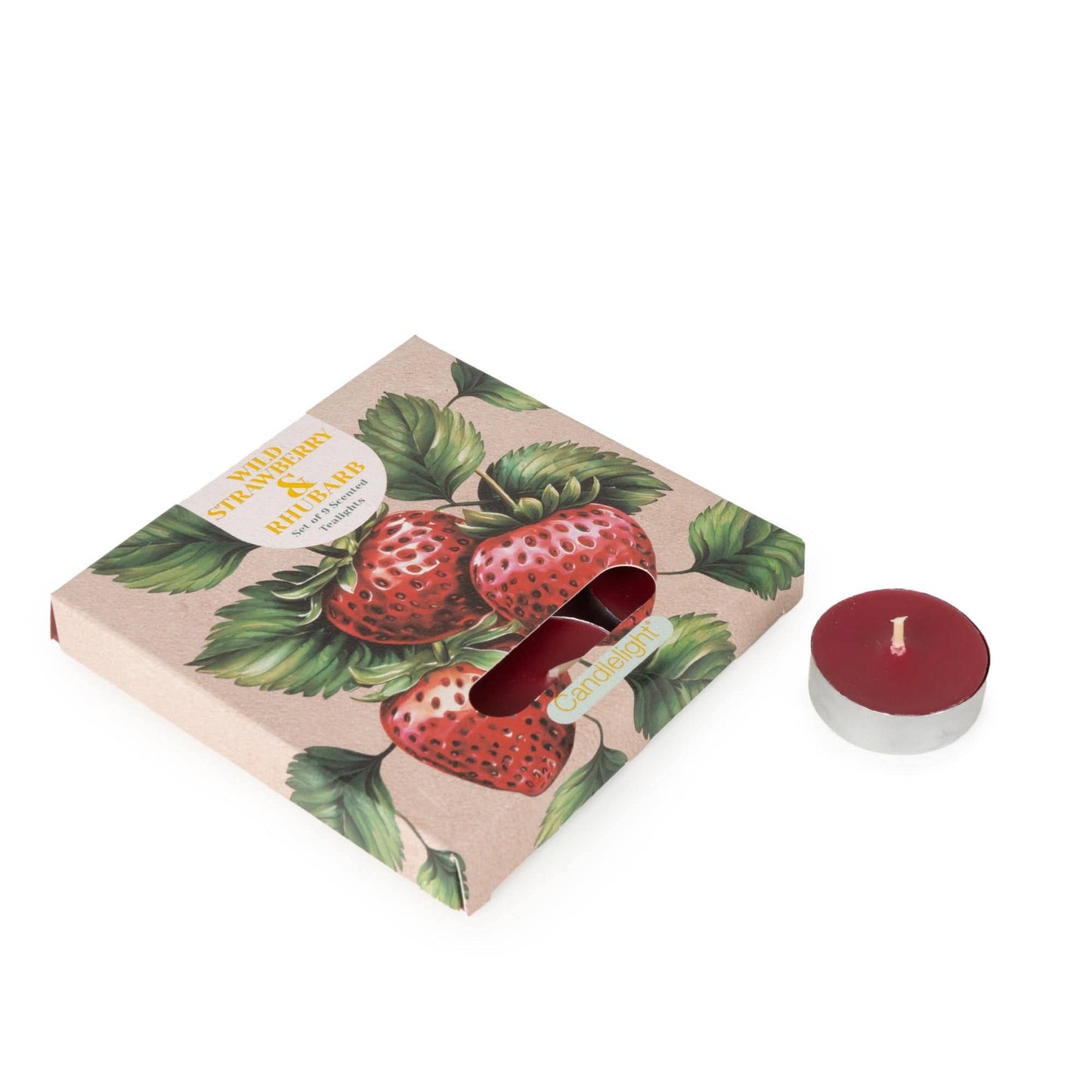 Set of 9 Tealights - Wild Strawberry & Rhubarb scent