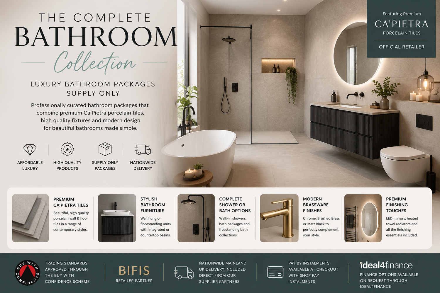 Complete Bathrooms - Tiles, Fixtures & Fittings