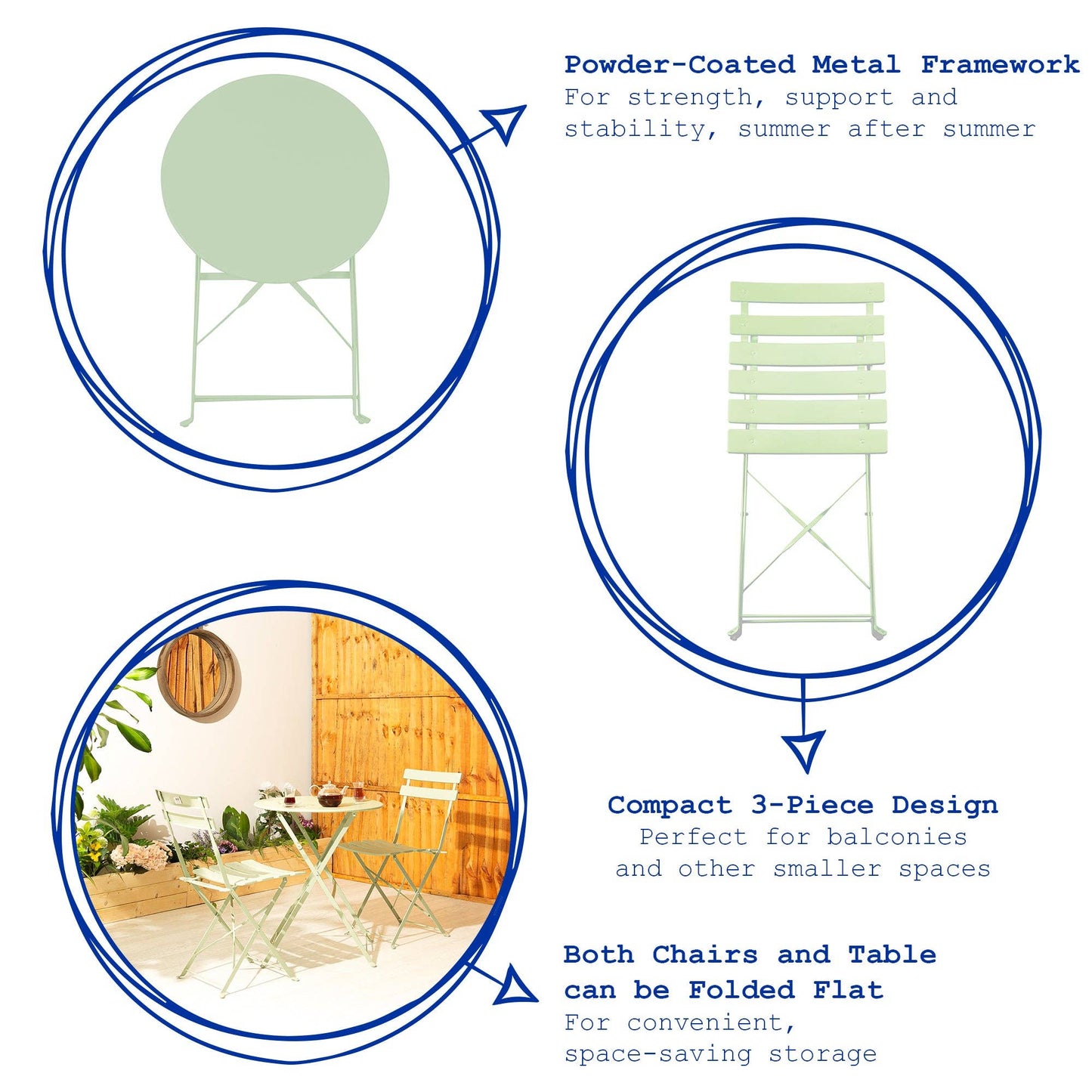 2 Seater Sussex Bistro Set - Round