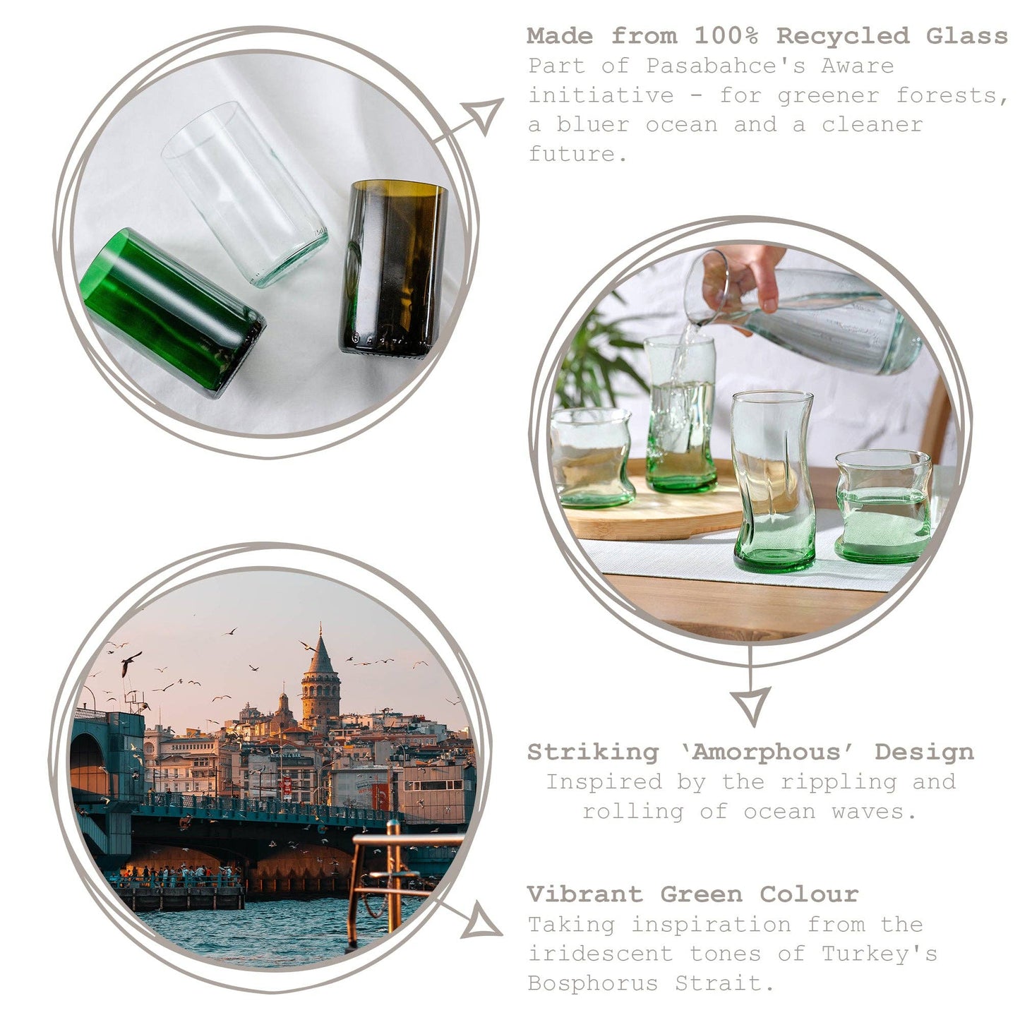 340ml Aware Amorf Recycled Glass Tumbler