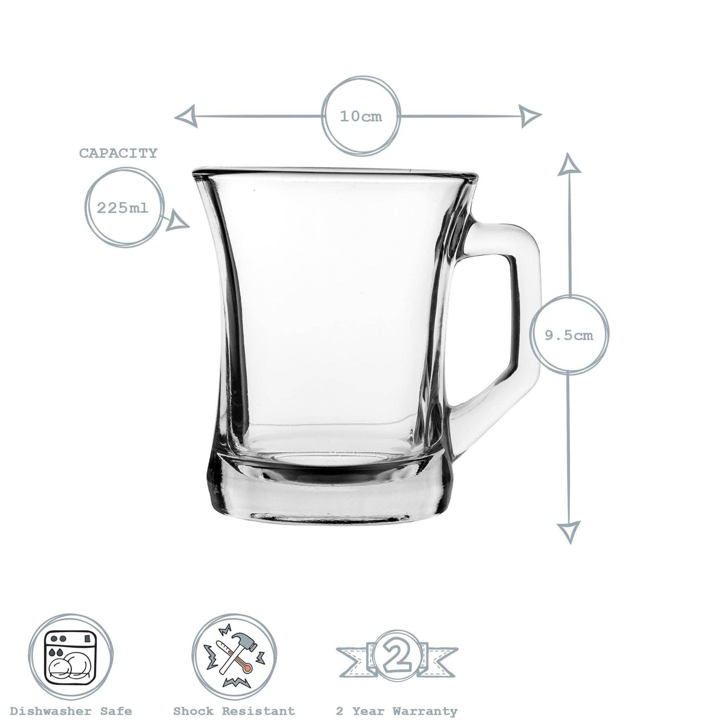 225ml Zen+ Multicolour Glass Coffee Mug - By LAV