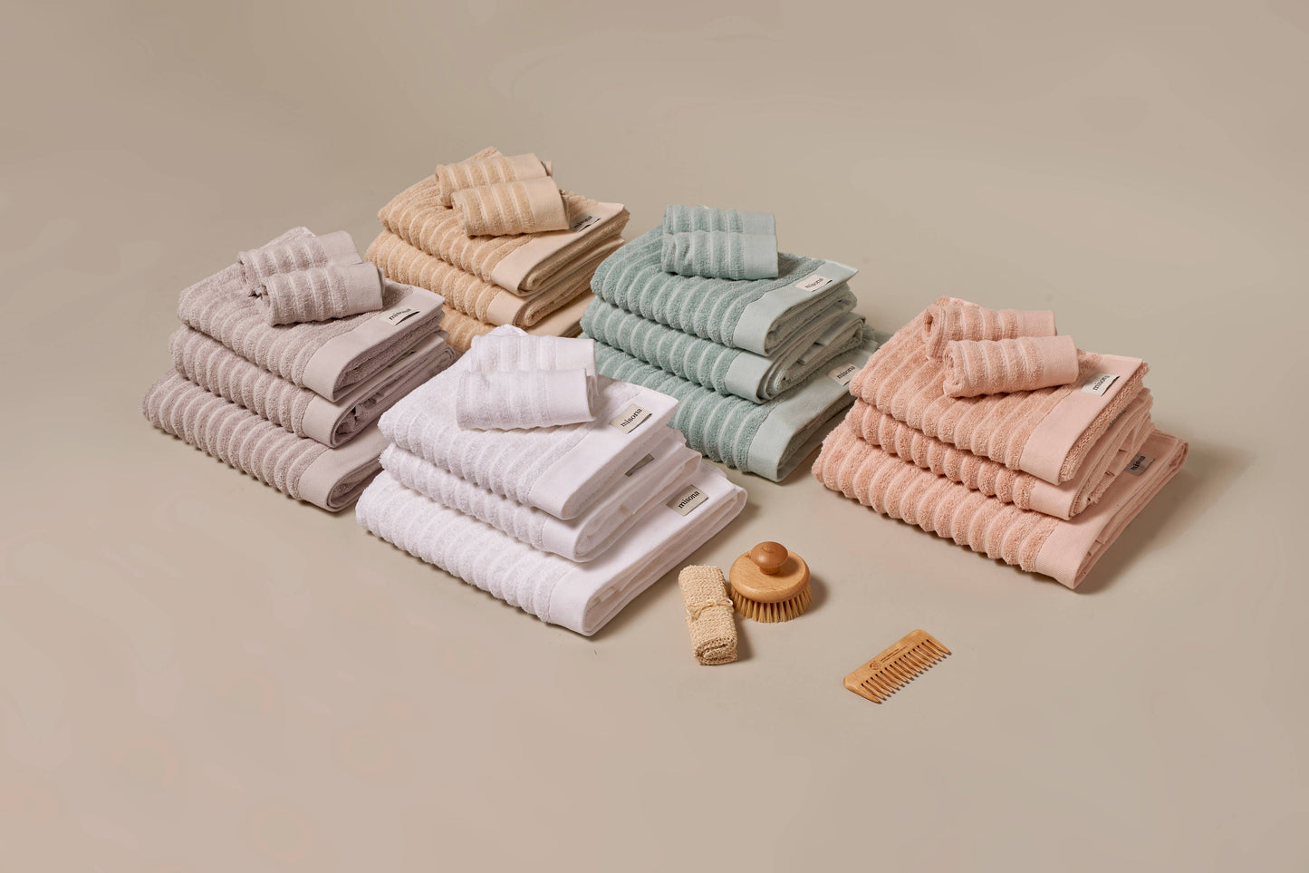 Ribbed Organic Cotton Bath Towels & Face Cloths