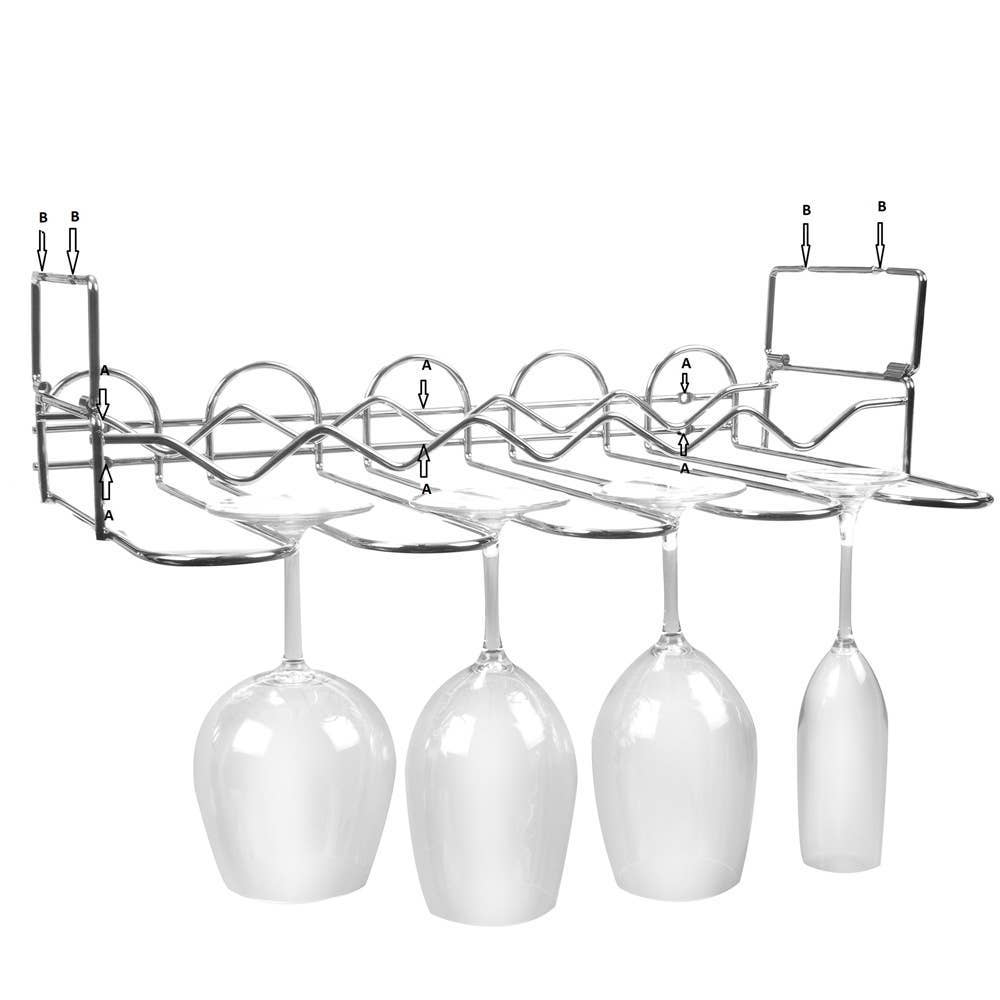 Space Saving Undercabinet Bottle and Glass Storage Rack