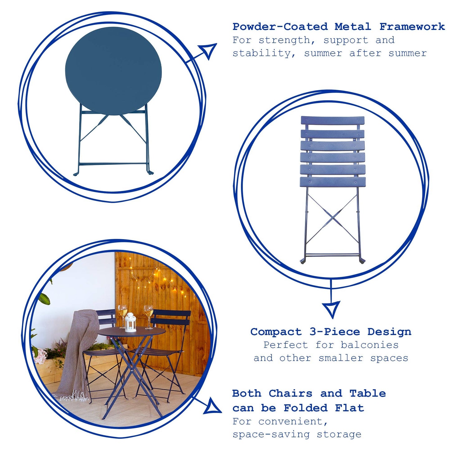 2 Seater Sussex Bistro Set - Round