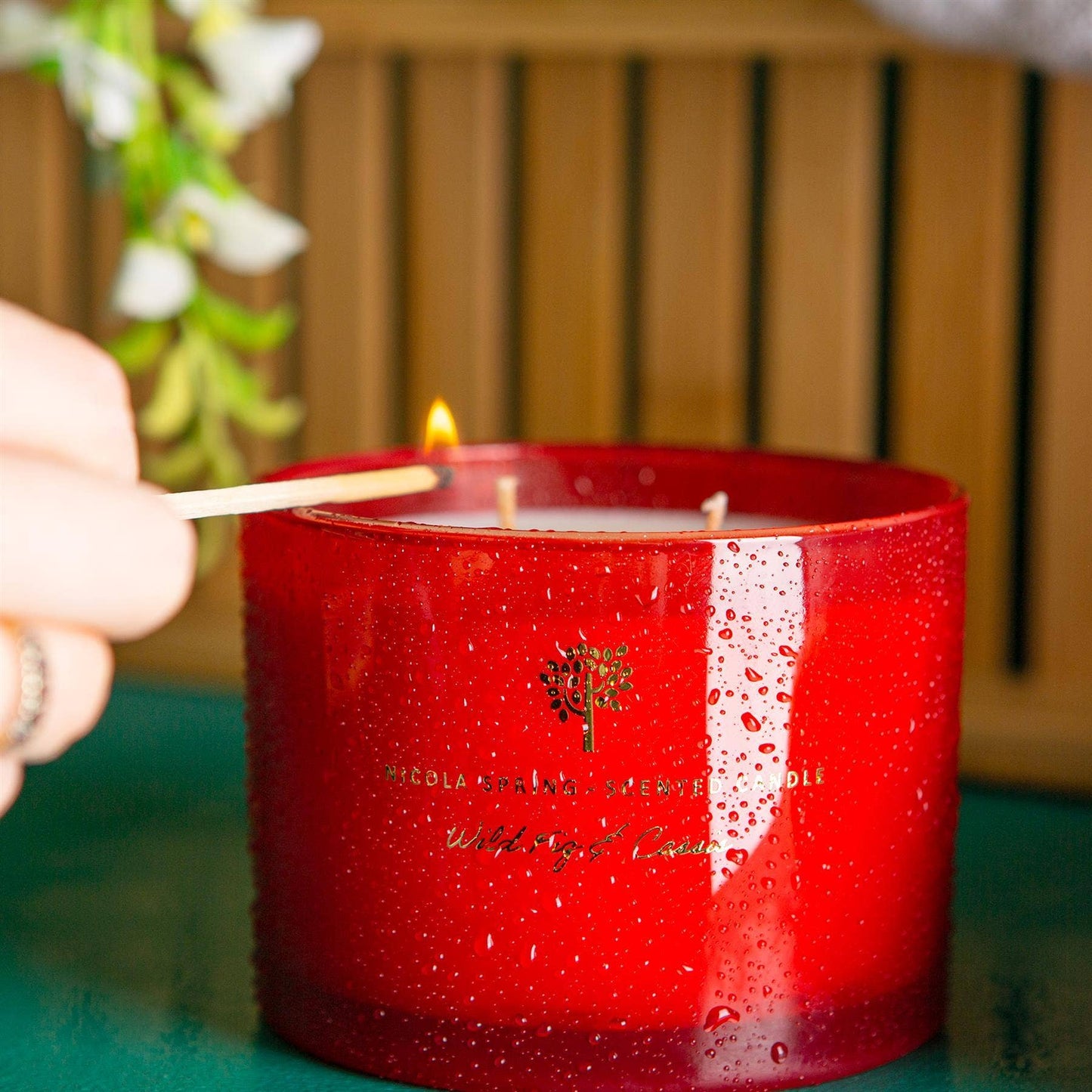 350g Double Wick Fig & Cassis Wax Candle Nicola Spring