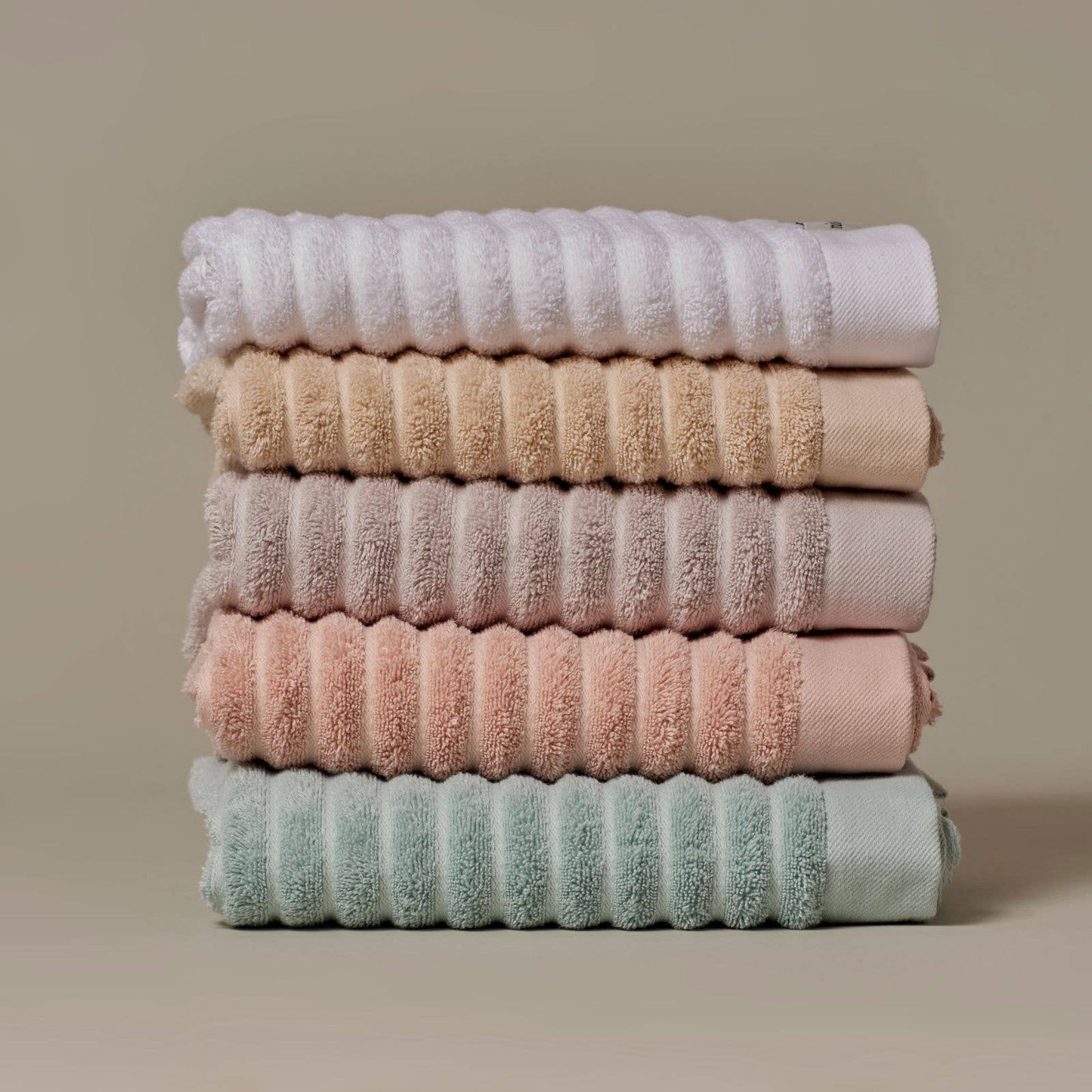 Ribbed Organic Cotton Bath Towels & Face Cloths