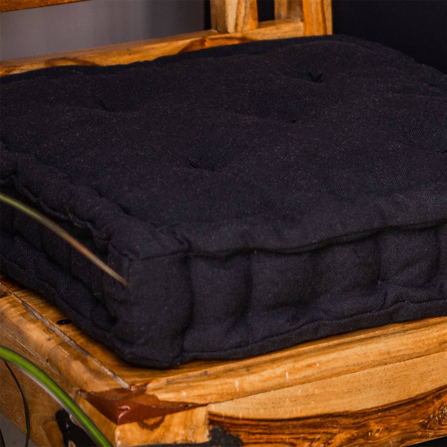 Nicola Spring French Mattress Dining Chair Cushion - Black