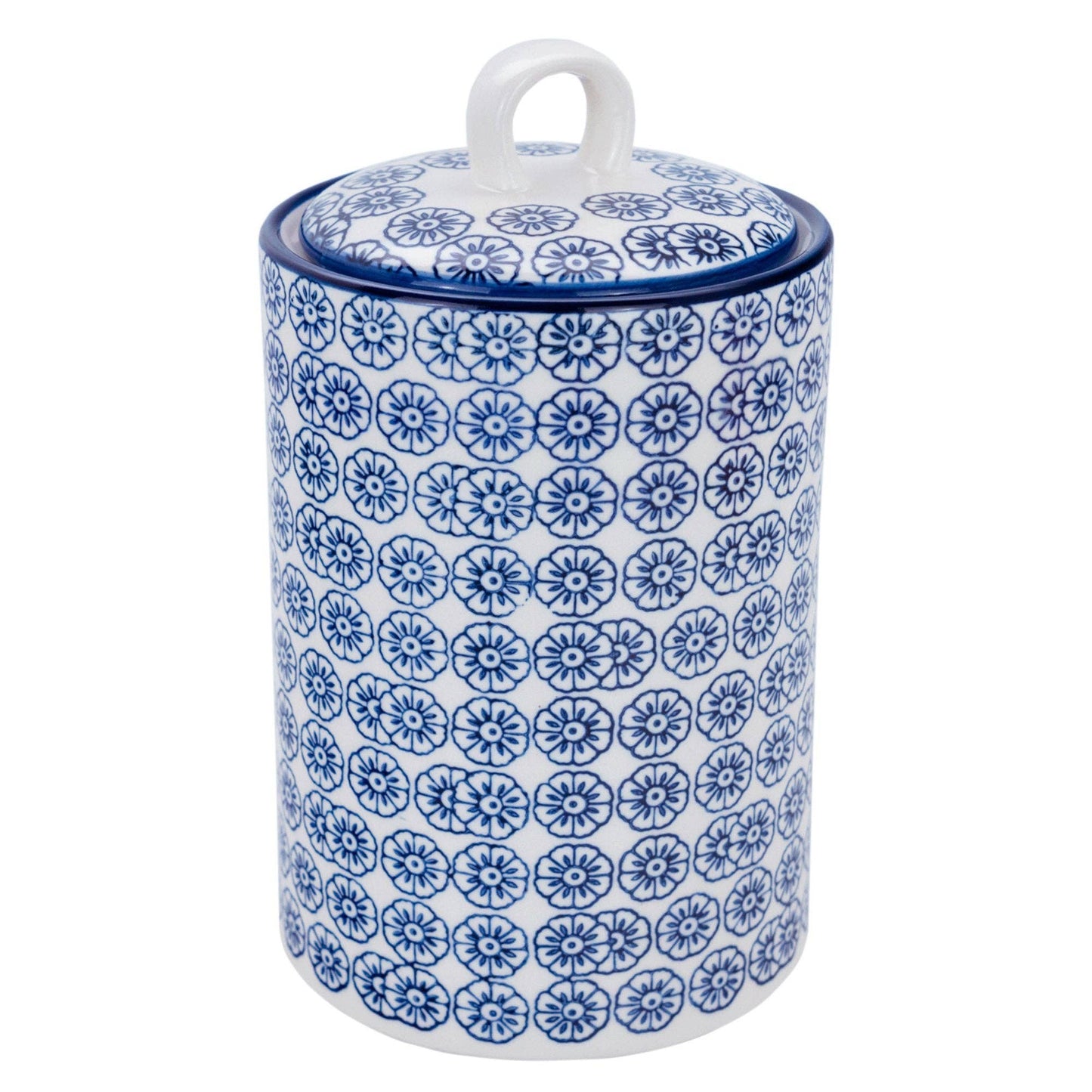Nicola Spring Porcelain Tea Coffee Canister - Blue Flower