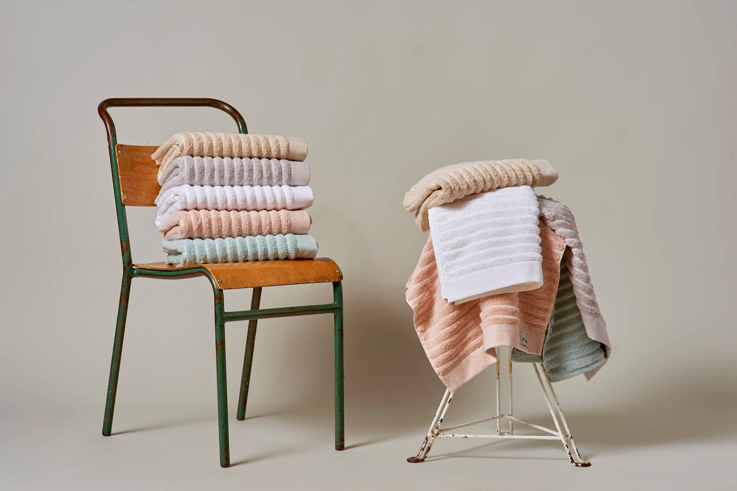 Ribbed Organic Cotton Bath Towels & Face Cloths