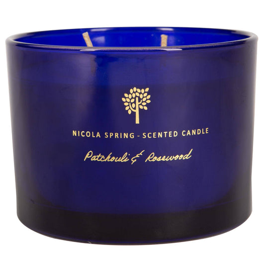350g Double Wick Patchouli Rosewood Wax Candle Nicola Spring