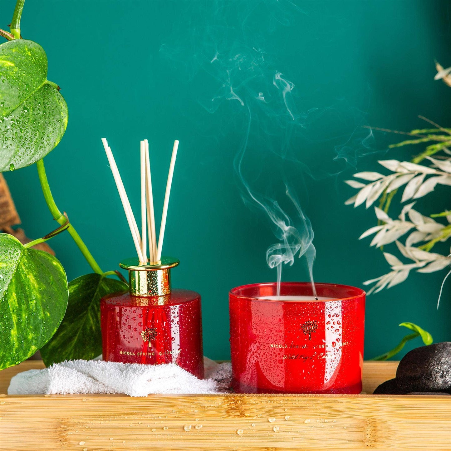 350g Double Wick Fig & Cassis Wax Candle Nicola Spring