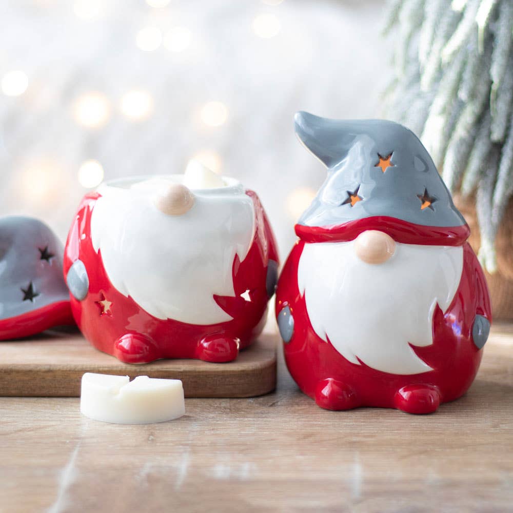 Red and Grey Christmas Gonk Tealight Holder