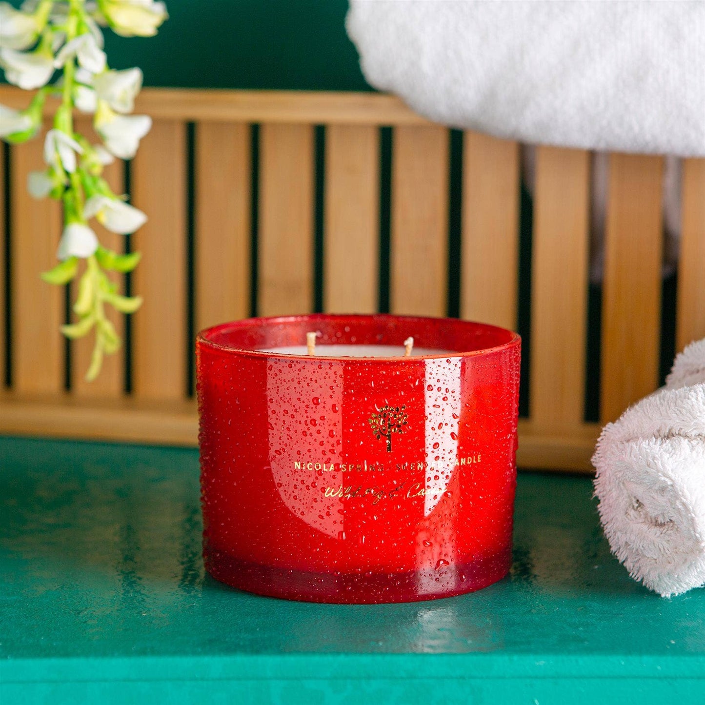 350g Double Wick Fig & Cassis Wax Candle Nicola Spring