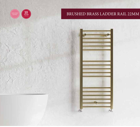 Brushed Brass Ladder Rail 22mm