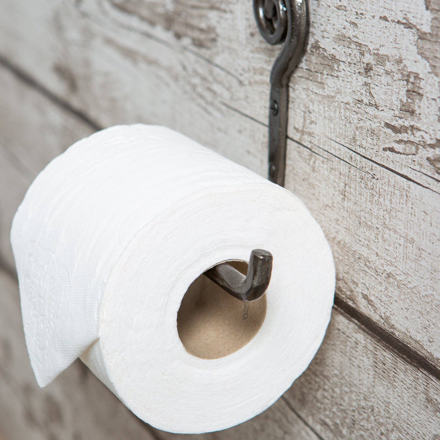 Curly Iron Toilet Roll Holder - W180mm - Raw