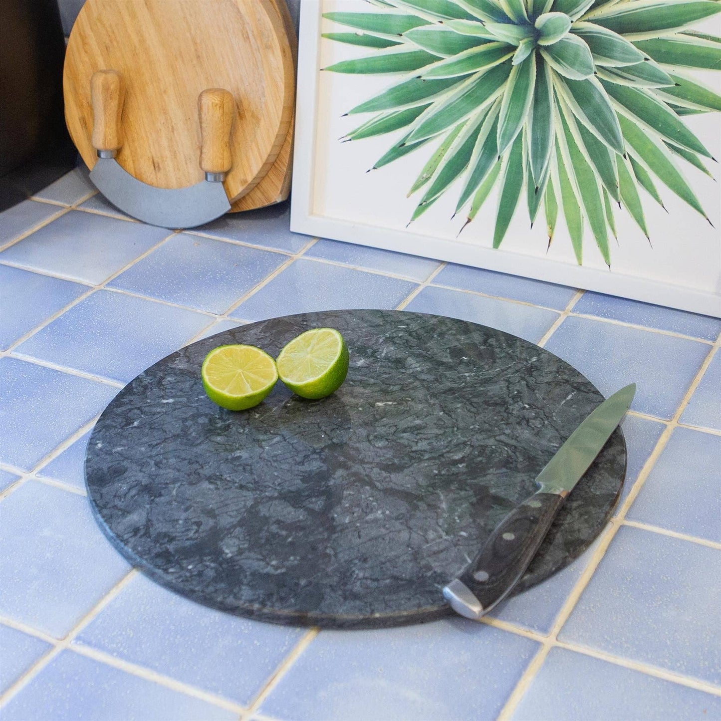 Round Marble Chopping Board - 30cm - By Argon Tableware