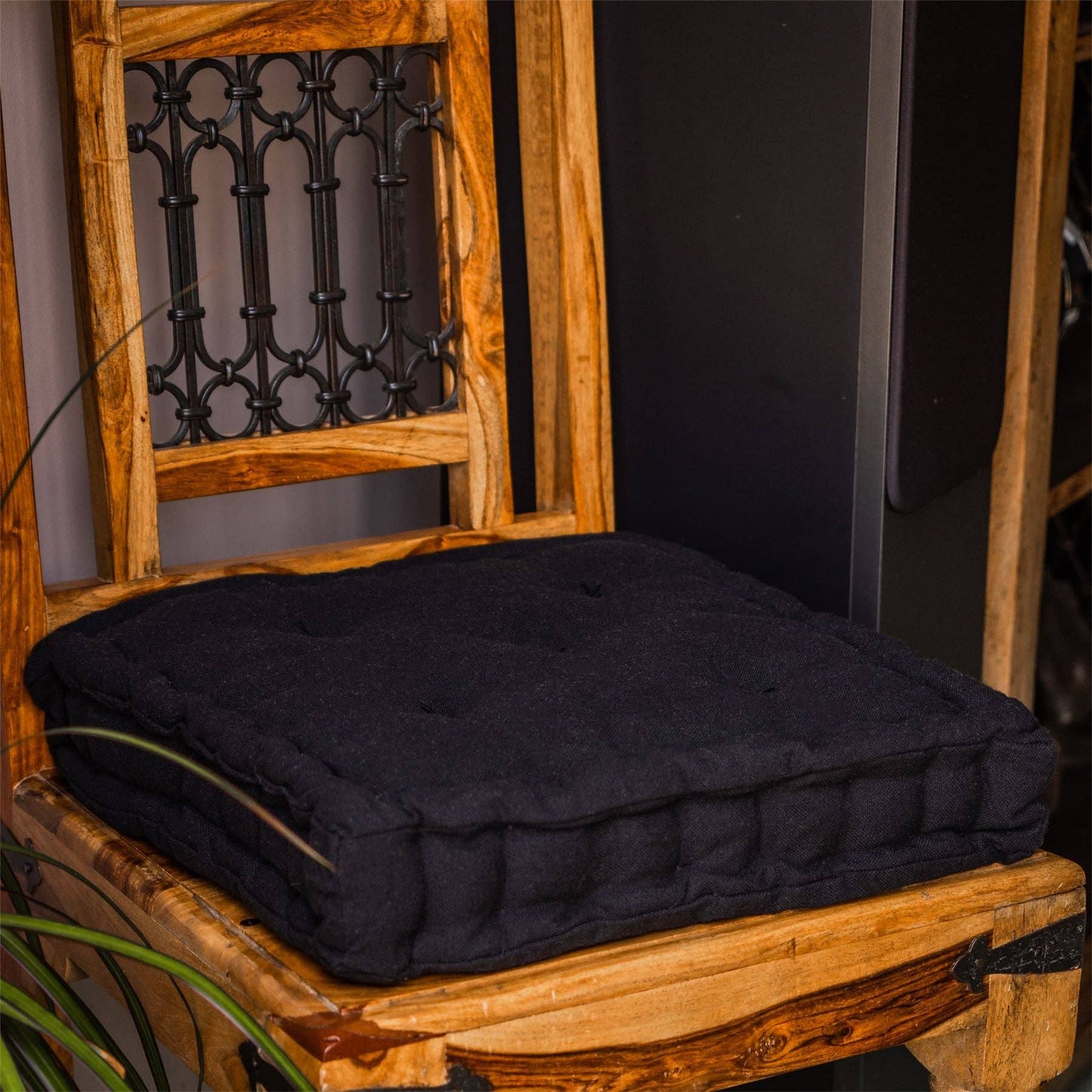 Nicola Spring French Mattress Dining Chair Cushion - Black