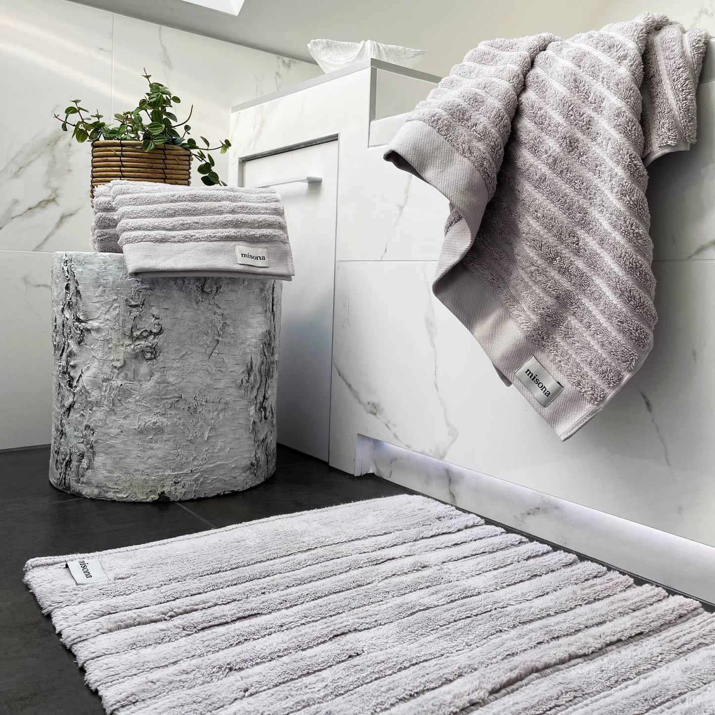 Organic Cotton Bath Mat & Bath Runner - Non Slip, Super Soft