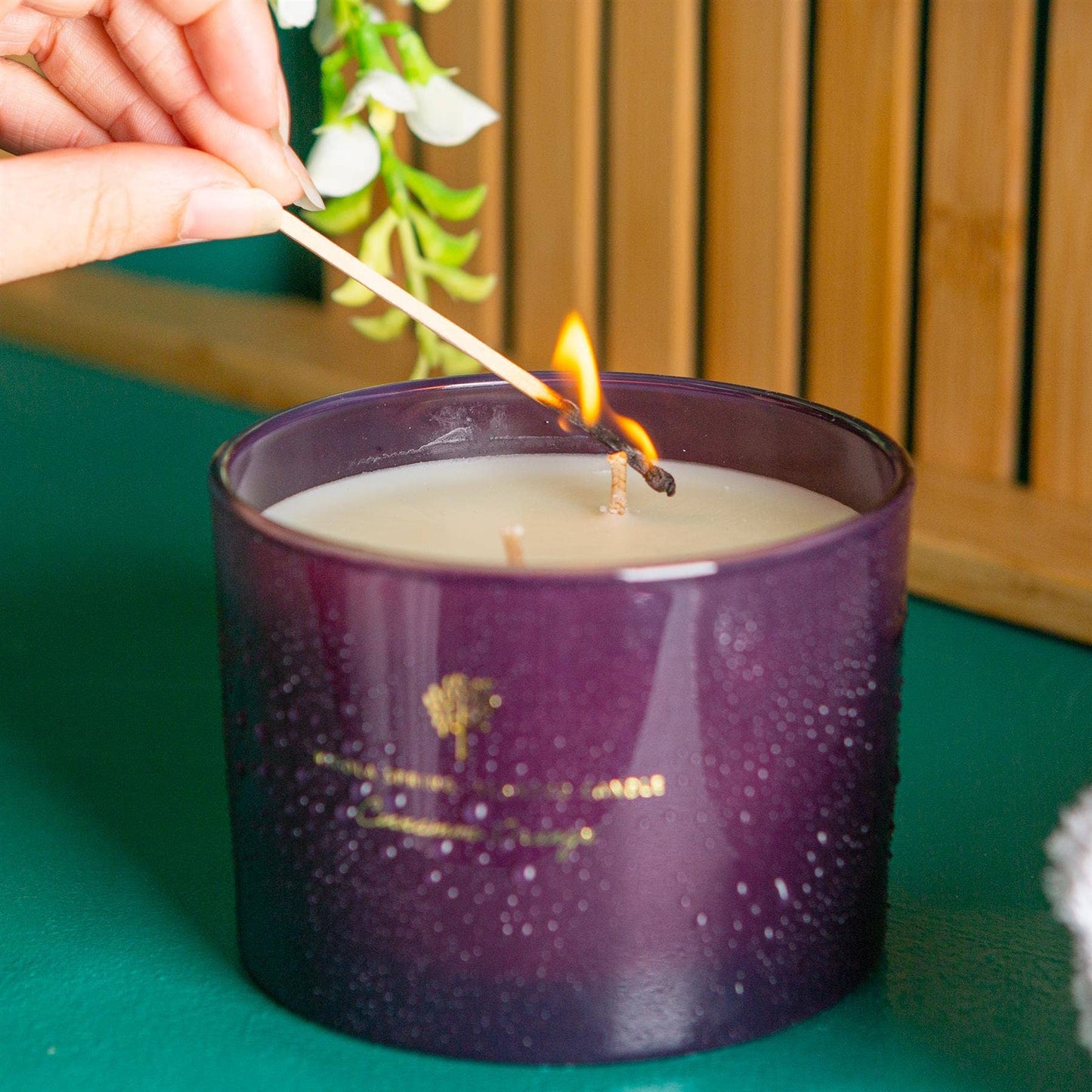 350g Double Wick Cinnamon Orange Wax Candle Nicola Spring