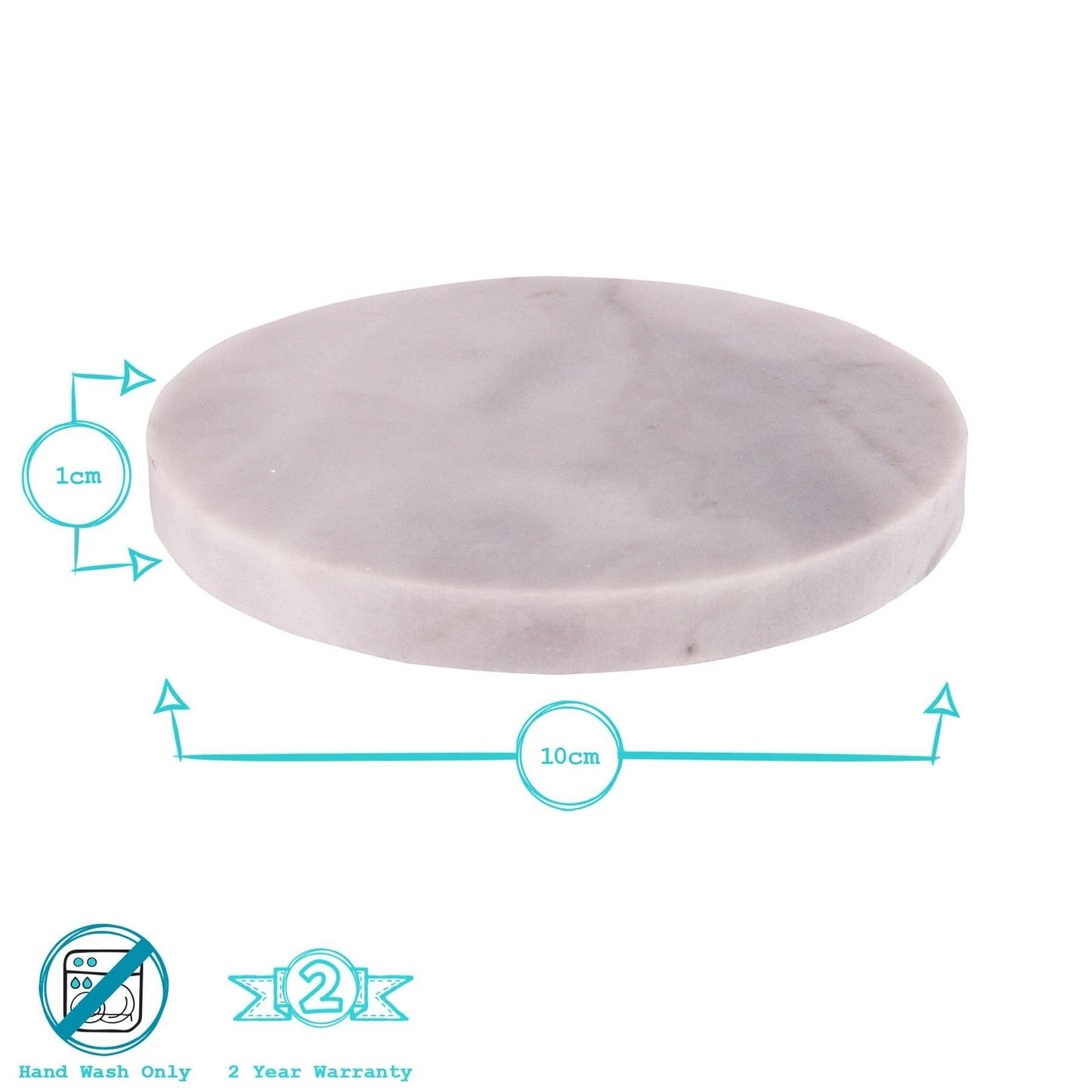 Marble Round Coaster - 10cm - By Argon Tableware