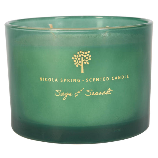 350g Double Wick Sage & Seasalt  Wax Candle Nicola Spring