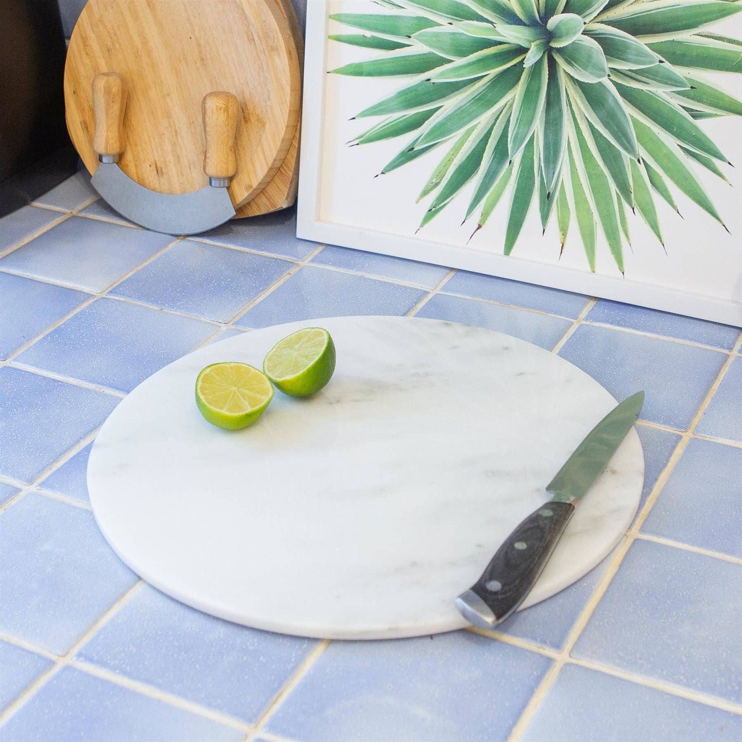 Round Marble Chopping Board - 30cm - By Argon Tableware
